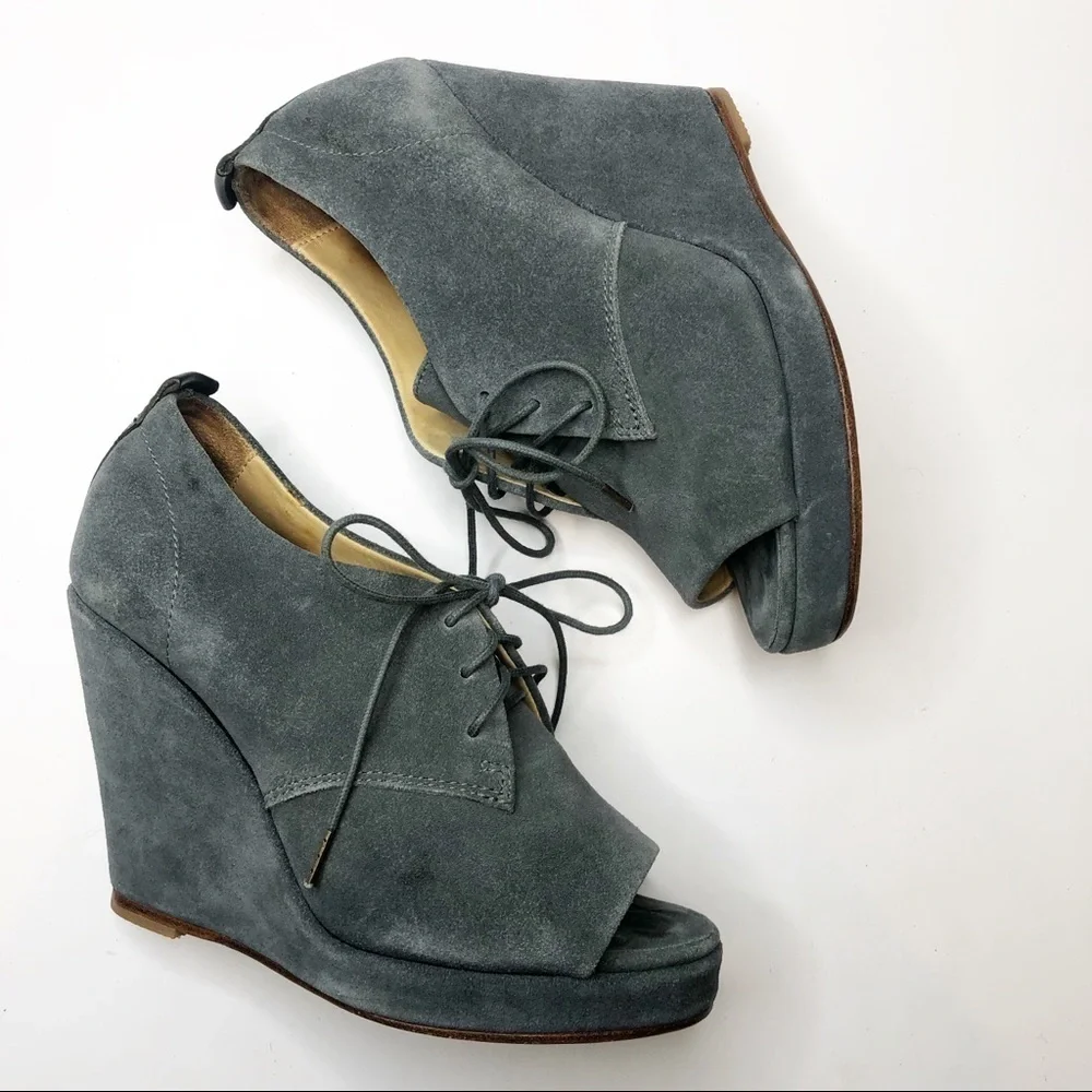 Rag & Bone | Suede Sahara Open Toe Wedges